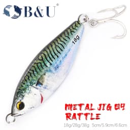 B&U Metal Jig Spinner Spoon Bait Sinking 3D Eye Color Laser Spinning Gear Luring Cast Fishing Tackle Blade Hook Pesca VIB Lure