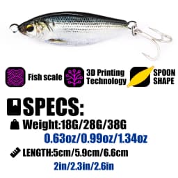 B&U Metal Jig Spinner Spoon Bait Sinking 3D Eye Color Laser Spinning Gear Luring Cast Fishing Tackle Blade Hook Pesca VIB Lure