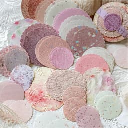 JIANQI 50 pcs Craft Vintage Scrapbooking Paper Kawaii Art Junk Journal Deco Sticker rotundity emboss DIY Material Paper