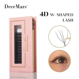DeceMars 4D - W Shaped Eyelash Extension (12line/Tray) for Makeup