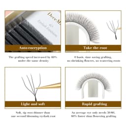DeceMars 4D - W Shaped Eyelash Extension (12line/Tray) for Makeup