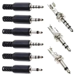 5Pcs 3.5mm Mono Stereo Plug For Microphone Headphone Connector, 2-Pole/3-Pole/4-Pole Audio Adapter