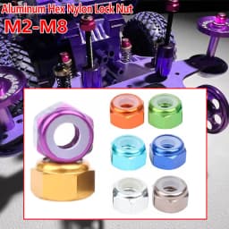 M2 M2.5 M3 M4 M5 M6 M8 Aluminum Hex Nylon Lock Nut Anodized Multi-color Colourful Aluminum Alloy Insert Locking Nuts 5pcs-10pcs