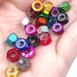 M2 M2.5 M3 M4 M5 M6 M8 Aluminum Hex Nylon Lock Nut Anodized Multi-color Colourful Aluminum Alloy Insert Locking Nuts 5pcs-10pcs