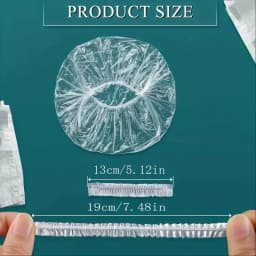 300/100/Pack Heavy-Duty Elastic High-Quality Disposable Shower Caps - Transparent Plastic Disposable Head Covers for Travel, Hair Salons, Hair Dyeing, and Haircuts, Suitable for Hair Care, Swimming, and Bathing - Indoor Shoe Covers, Clean and Hygienic, Durable and Hygienic Design, Secure Fit, Easy to Put on and Take Off, Protects Hair | Stable Non-Slip Headgear | Disposable Toiletries