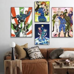 1PC Anime Hetalia Axis Powers Poster Self-adhesive Art Waterproof Paper Sticker Coffee House Bar Room Wall Decor