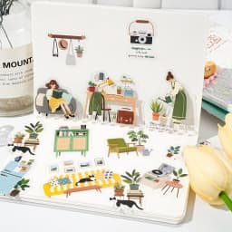 30Pcs/Pack Light Up Daily Life Series Decorative Stickers Material Perfect for Journaling Diy Scrapbooking Supplies