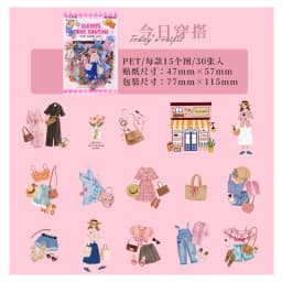 30Pcs/Pack Light Up Daily Life Series Decorative Stickers Material Perfect for Journaling Diy Scrapbooking Supplies