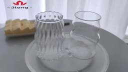 1pc Glass Cup 530ml Water Glasses Stripe Mug Heat-resistant Tumbler Drinkware Perfect For Tea Juice Milk Coffee For Party