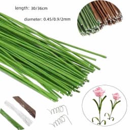 #26 #20 Paper Floral Wire 0.45mm/0.9mm Diameter 36cm 30mm Long Iron Wire Useds For DIY Nylon Stocking Flower Branche Making