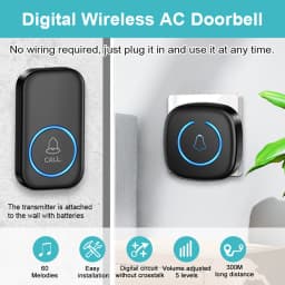 EZHEN Smart Wireless Doorbell Welcome Door Bell 60 song Ringtones Differentiated Doorbell Mute Home Office Call Bell US EU Plug