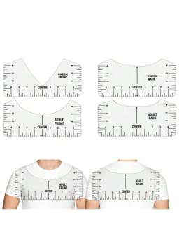4/8Pcs/set Round T-Shirt Neck Measurement Tools PVC Alignment Rulers For Guiding Design Clothes Size Handmade Sewing Accessories