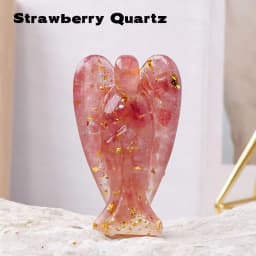 1PC Natural Crystal Guardian Angel Figurine Amethyst Rose Quartz Colorful Healing Stone Gem Craft Gift Home Decor Ornaments