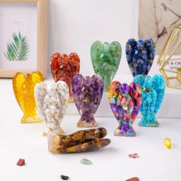 1PC Natural Crystal Guardian Angel Figurine Amethyst Rose Quartz Colorful Healing Stone Gem Craft Gift Home Decor Ornaments