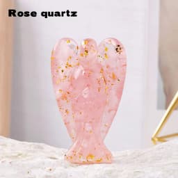 1PC Natural Crystal Guardian Angel Figurine Amethyst Rose Quartz Colorful Healing Stone Gem Craft Gift Home Decor Ornaments