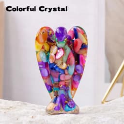 1PC Natural Crystal Guardian Angel Figurine Amethyst Rose Quartz Colorful Healing Stone Gem Craft Gift Home Decor Ornaments