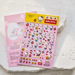 1PCS Sanrio Cute Hello Kitty 5D Embossed Nail Art Stickers New Anime Character Nail Art Decoration Kurome Melody Nail Stickers