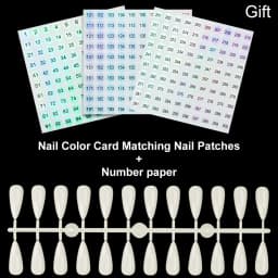 160/180/216 Colors Fake Nails Tips Display Book Nail Polish Storage Book Nail Styles Showing Book with 240PCS Fake Nails Tools