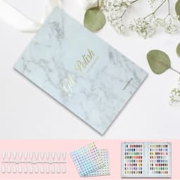 160/180/216 Colors Fake Nails Tips Display Book Nail Polish Storage Book Nail Styles Showing Book with 240PCS Fake Nails Tools