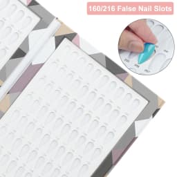 160/180/216 Colors Fake Nails Tips Display Book Nail Polish Storage Book Nail Styles Showing Book with 240PCS Fake Nails Tools