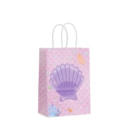 12/24Pcs Ocean Themed Gift Bag With Handle Mermaid Kid Birthday Favor Portable Packaging Shopping Bag Baby Shower Party Supplies