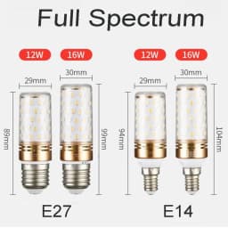 3CCT Color Changing12W 16W Super Bright Light Bulbs Full Spectrum High CRI 97 E14 E12 E26 E27 LED Corn Bulbs for Indoor Lighting