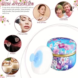Makeup Puff and Powder Container for Body Dusting Powder Case with Puff for Women Loose Powder Containers with Puff for Travel