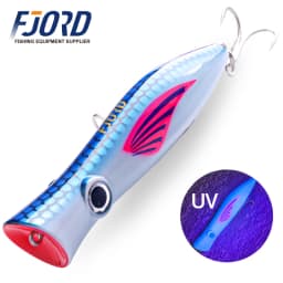 FJORD Popper Fishing Lure 49g Topwater Floating Surface Bait With Treble Hooks Big Mouth Saltwater Sea Hard Baits Fishing Goods