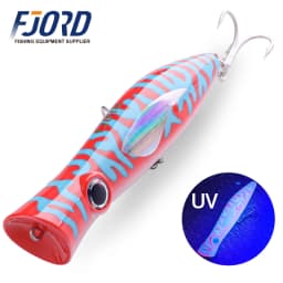 FJORD Popper Fishing Lure 49g Topwater Floating Surface Bait With Treble Hooks Big Mouth Saltwater Sea Hard Baits Fishing Goods