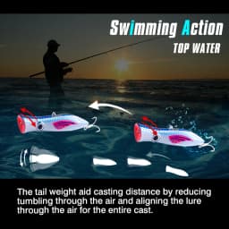 FJORD Popper Fishing Lure 49g Topwater Floating Surface Bait With Treble Hooks Big Mouth Saltwater Sea Hard Baits Fishing Goods