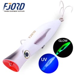 FJORD Popper Fishing Lure 49g Topwater Floating Surface Bait With Treble Hooks Big Mouth Saltwater Sea Hard Baits Fishing Goods