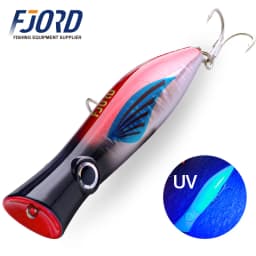 FJORD Popper Fishing Lure 49g Topwater Floating Surface Bait With Treble Hooks Big Mouth Saltwater Sea Hard Baits Fishing Goods