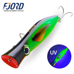 FJORD Popper Fishing Lure 49g Topwater Floating Surface Bait With Treble Hooks Big Mouth Saltwater Sea Hard Baits Fishing Goods