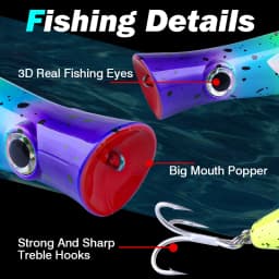 FJORD Popper Fishing Lure 49g Topwater Floating Surface Bait With Treble Hooks Big Mouth Saltwater Sea Hard Baits Fishing Goods