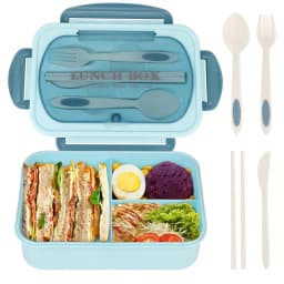 Bento Box Adult Lunch Box, Containers For Adults Men Women With 4 Compartments, Lunchable Food Container Back To School