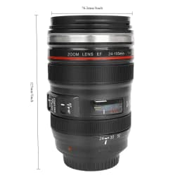 1pc SLR Lens Cup Camera Camera Lens Model Stainless Steel Casual Cup with Lid Coffee Mug White Black Coffee Mugs Creative Gift