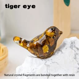 1PC Natural Crystal Bird Statue Reiki Stone Figurine Fengshui Sculpture for Pet Memorial Ornament Home Garden