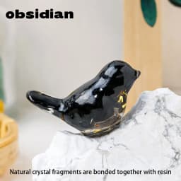 1PC Natural Crystal Bird Statue Reiki Stone Figurine Fengshui Sculpture for Pet Memorial Ornament Home Garden