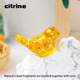 1PC Natural Crystal Bird Statue Reiki Stone Figurine Fengshui Sculpture for Pet Memorial Ornament Home Garden