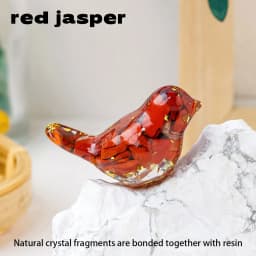 1PC Natural Crystal Bird Statue Reiki Stone Figurine Fengshui Sculpture for Pet Memorial Ornament Home Garden