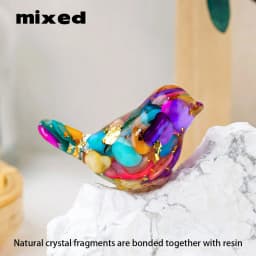 1PC Natural Crystal Bird Statue Reiki Stone Figurine Fengshui Sculpture for Pet Memorial Ornament Home Garden