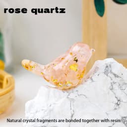1PC Natural Crystal Bird Statue Reiki Stone Figurine Fengshui Sculpture for Pet Memorial Ornament Home Garden
