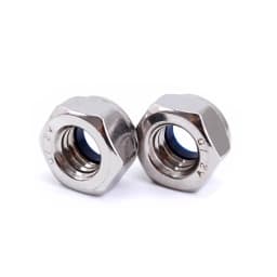 Fine Thread M5 M6 M7 M8 M10 M12 M14 M16 Pitch 0.5~1.5mm 304 Stainless Steel Nylon Insert Lock Nut Hexagon Self-locking Locknut