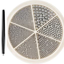 12 Grids Gold Mixed Size Stainless Steel Metal Bead Nail Art Decoration 3D Mini Small Caviar Ball Silver Charm Pearl Manicure &*