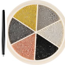 12 Grids Gold Mixed Size Stainless Steel Metal Bead Nail Art Decoration 3D Mini Small Caviar Ball Silver Charm Pearl Manicure &*