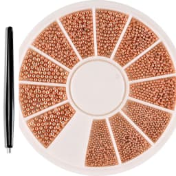 12 Grids Gold Mixed Size Stainless Steel Metal Bead Nail Art Decoration 3D Mini Small Caviar Ball Silver Charm Pearl Manicure &*