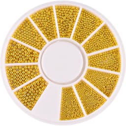 12 Grids Gold Mixed Size Stainless Steel Metal Bead Nail Art Decoration 3D Mini Small Caviar Ball Silver Charm Pearl Manicure &*