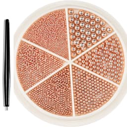 12 Grids Gold Mixed Size Stainless Steel Metal Bead Nail Art Decoration 3D Mini Small Caviar Ball Silver Charm Pearl Manicure &*