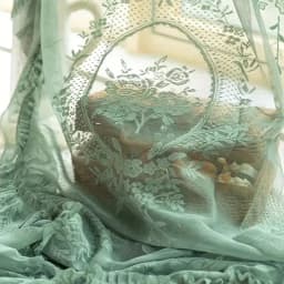 French Retro Green Ruffled Lace Sheer Tulle Curtains For Girls Room Living Room Korean Pastoral Floral Window Screen