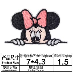 Cartoon Minnie Mickey Mouse Patches DIY Sew Fabric Iron on Patch Diy Decor Clothes Jeans Cartoon Embroidered T shirt Applique